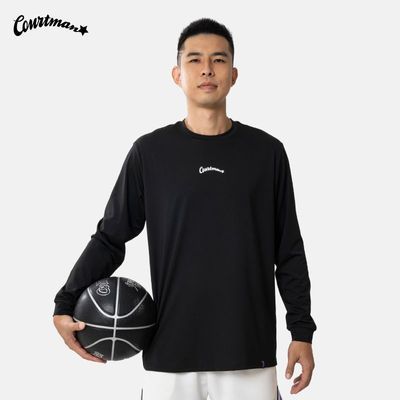 COURTMAN小logo投篮服长袖2023新款速干透气高弹运动训练篮球t恤