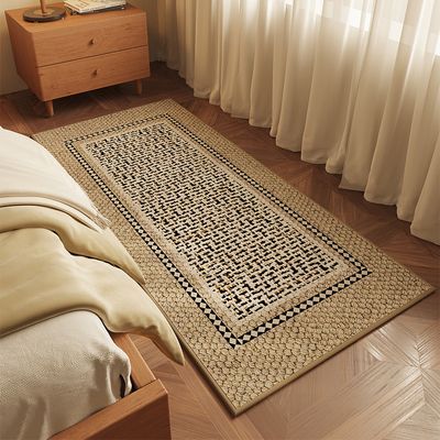 高级感现代床边毯长条卧室客厅地毯复古沙发茶几床前防滑飘窗地垫