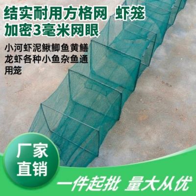 批发方格网加密虾笼捕鱼新款地鱼笼沉底小鱼加密龙虾泥鳅专用虾笼