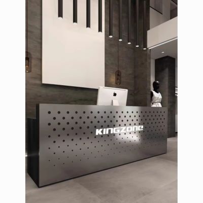 不锈钢收银台吧台服装店商用店铺小型柜台现代简约健身房接待前台