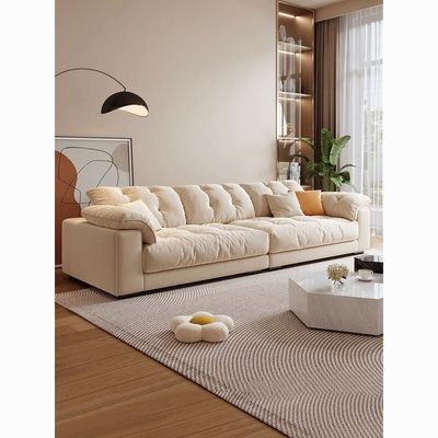 奶油风布艺沙发客厅小户型简约现代轻奢科技布直排家用云朵沙发