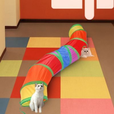 可折叠拼接猫隧道迷宫钻洞猫玩具猫隧道彩虹隧道四季通用猫狗通道
