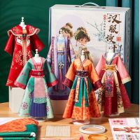 汉服服装设计diy材料包芭比娃娃古装国风女孩子玩具生日新年礼物