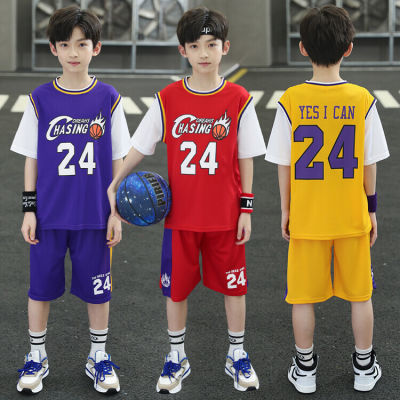 儿童篮球服套装运动新款中大童速干24号科比男孩短袖球服两件套潮