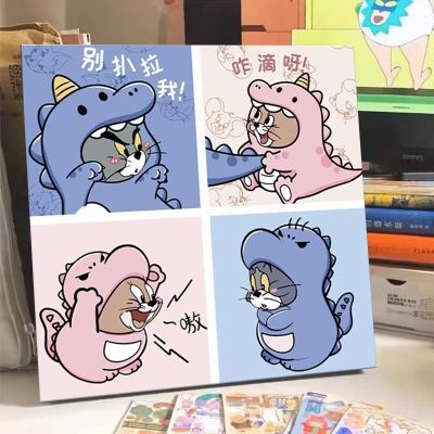 猫和老鼠数字油画填色diy动漫儿童手工丙烯画油彩填充解压装饰画