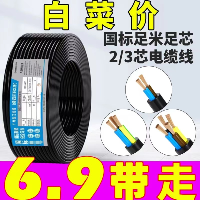 【清仓处理】国标珠江三相电缆线2 3 4芯2.5 4 6平方