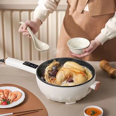 多功能电炒锅家用电炒菜炒锅一体式电锅电用不粘锅宿舍插电电炒埚