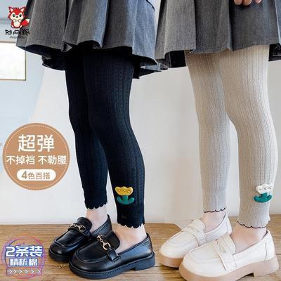 女童打底裤春秋薄款儿童九分裤针织棉女孩外穿裤袜新款小童裤子优惠商品图片