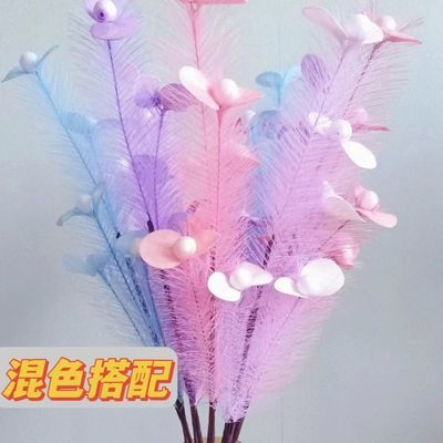 60cm高档手工芦苇花羽毛花客厅假花成品高级网红仿真直发手工