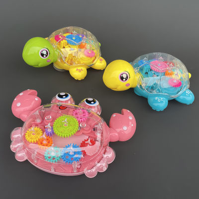 儿童玩具网红电动仿真乌龟音乐灯光滑行螃蟹自动跑小宝宝观赏玩具