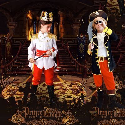 万圣节儿童服装男童演出服王子服装幼儿园舞会派对cos加勒比海盗