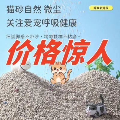 【超值装】猫砂大小颗粒20斤膨润土10斤特价除臭结团40斤便宜专用