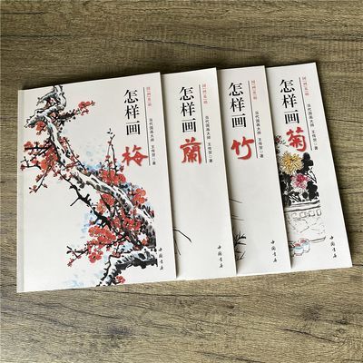 怎样画梅兰竹菊4册 中国画技法写意花卉初学写意绘画步骤画法构