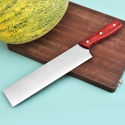水果刀长款家用商用不锈钢西瓜哈密瓜冬瓜专用彩木手柄水果刀