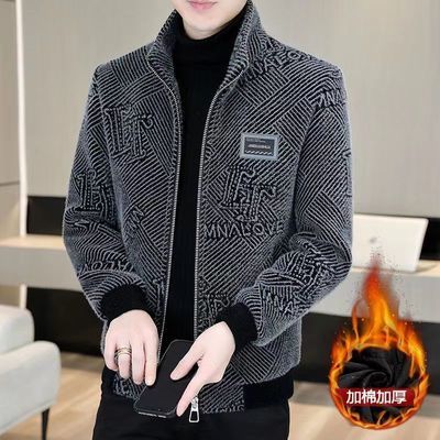 高档毛呢外套男2025新款立领休闲夹克秋冬商务呢子加厚上衣外套潮