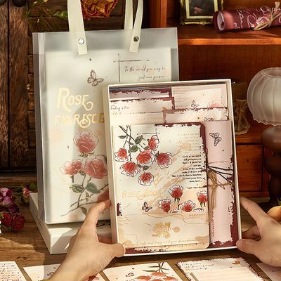 笔记本本子文具礼盒套装手账本高级感玫瑰记事本精致日记本高颜值