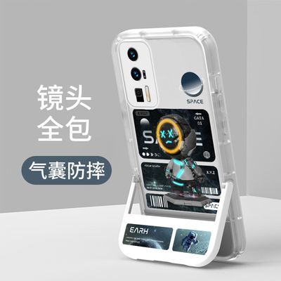 宇航员红米k60手机壳k60pro新款k60至尊版透明60e带支架防摔软壳