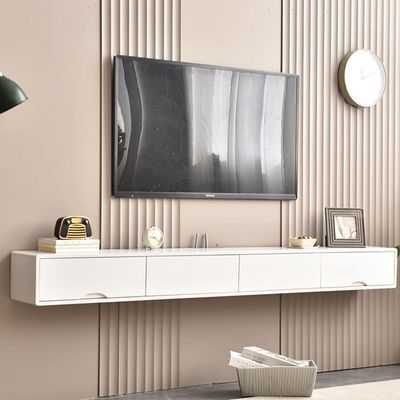 电视柜实木橡胶木悬空壁挂式简约现代客厅小户型客厅卧室简易收纳