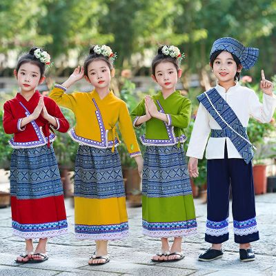 儿童傣族舞蹈服装男女童云南西双版纳民族服饰泼水节演出服日常装