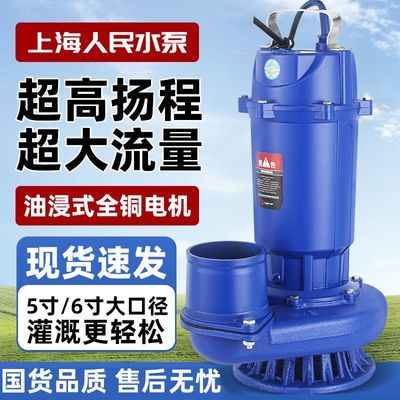 上海人民水泵 潜水泵220V380V 清水泵农用浇地高扬程大流量抽水泵