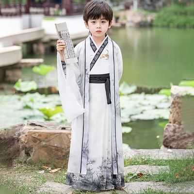 2023新款中国风儿童男童古装少爷服装古风国学汉服幼儿园男孩全套