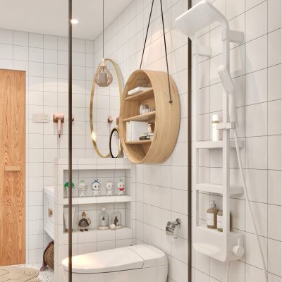 浴室淋浴间卫生间干湿分离隔断屏风洗澡间厕所卫浴玻璃极窄不锈钢