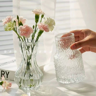 简约现代迷你玻璃花瓶高颜值ins风小口客厅卧室水养插花摆件装饰