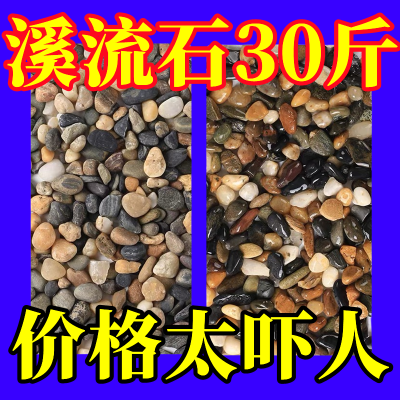【30斤】原生溪流石铺面石河流鹅卵石养鱼缸水族流沙鹅卵石小石头