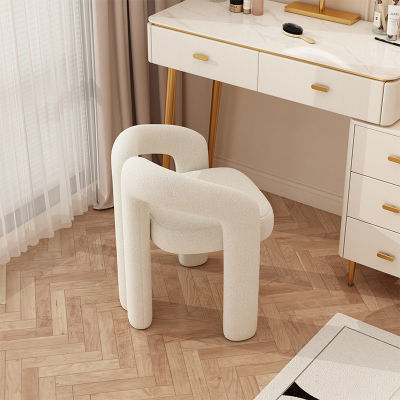 网红化妆椅梳妆凳设计师现代简约卧室家用轻奢靠背ins白色奶油