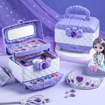 儿童化妆品玩具套装无毒高颜值指甲油女孩公主彩妆盒3一9生日礼物
