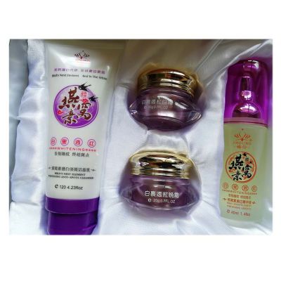 美白祛斑霜四件套装四合一组合娇伶燕窝素白里透红保湿正品