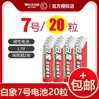 白象7号5号碳性电池20节闹金钟表儿童玩具体温枪电视空调摇遥控器