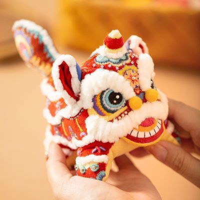醒狮diy材料包手工刺绣自绣传统布艺玩偶摆件国潮风创意礼物套件