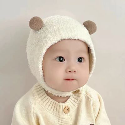 婴儿帽子秋冬款新生婴幼儿护耳帽可爱保暖男女宝宝针织毛线帽
