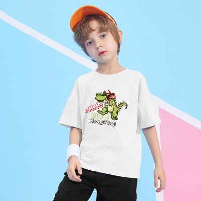 韩版卡通男童夏装新款短袖T恤纯棉恐龙潮气中大童卡通动漫潮流i