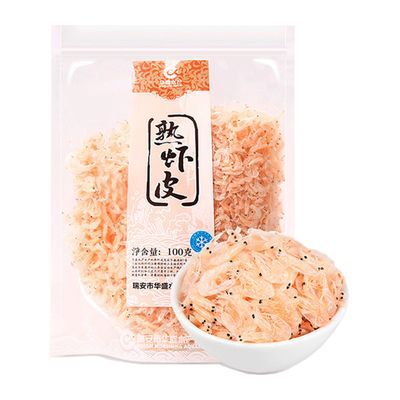 华盛熟虾皮虾仁水产品低盐宝宝补钙伴侣高钙虾干淡干免洗100g×1袋