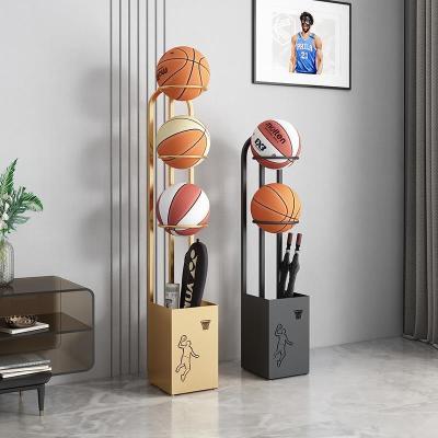 篮球置物架家用乒乓羽毛球运动健身体育用品收纳筐简易足球收纳架