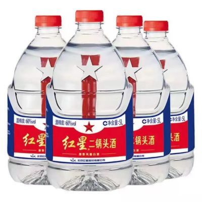 北京红星二锅头桶装高度白酒清香型60度5000ml/5升泡药酒包邮