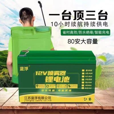 电动喷雾器专用锂电池12v80a农用大容量蓄电瓶打药机户外照