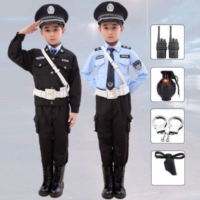 儿童新款警长察演出服小交警官万圣节服装男童军装套装男孩特种兵