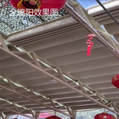 上海工厂直销阳光房顶遮阳帘电动手动防晒隔热降温商场加厚遮阳帘
