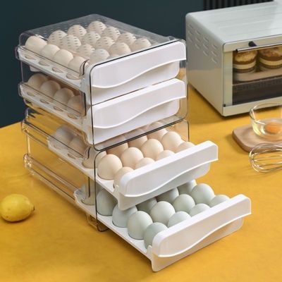 冰箱鸡蛋收纳盒厨房蛋盒收纳整理盒大容量专用蛋托抽屉式鸡蛋盒