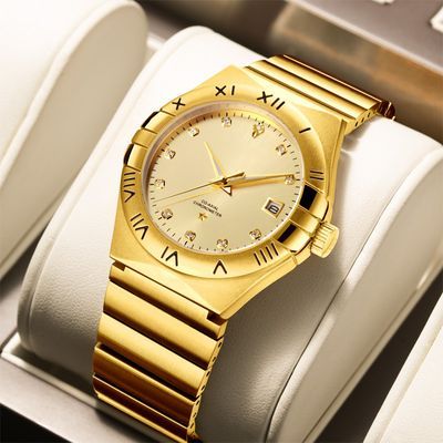 【真金真钻】金表纯金传承系列大金表商务全自动机械18k金手表