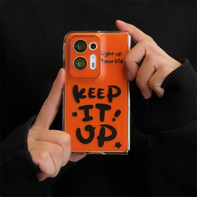 keep橙色字母OPPO Find N折叠手机壳简约创意全包个性Find N2小众