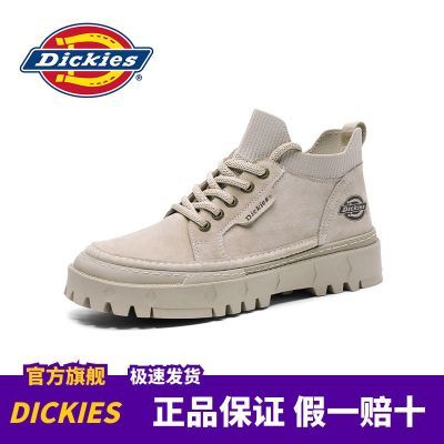 Dickies男鞋复古工装鞋男加绒厚底英伦风马丁鞋秋冬季户外休闲鞋