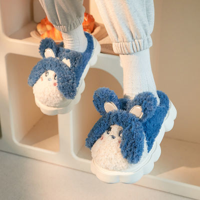 可爱卡比棉拖鞋女2023新款冬季毛绒保暖防滑厚底室内家用包头棉鞋