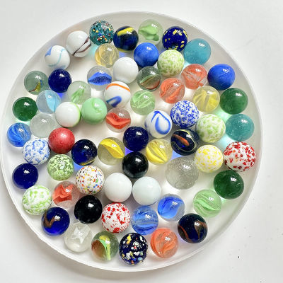 打弹珠彩色七彩漂亮透明纯色夹玻璃珠子16mm童年溜溜球幼儿园玩具