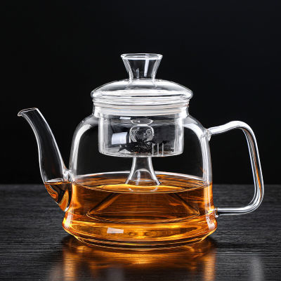 加厚玻璃蒸茶煮茶壶耐高温蒸汽煮茶电陶炉加热黑茶壶只有壶没底座