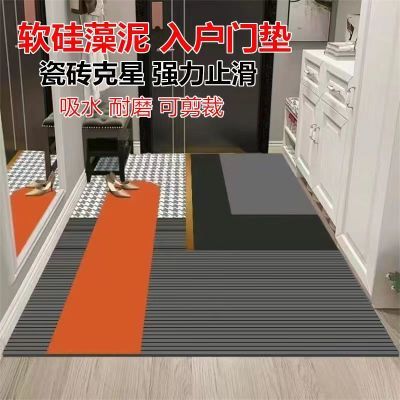 轻奢硅藻泥入户地垫门口吸水防滑入门垫子玄关满铺耐脏家用门垫子