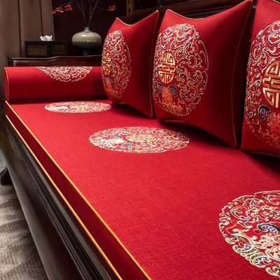 中式红木沙发坐垫罗汉床套罩实木家具椅子沙发垫防滑垫子海绵定做
